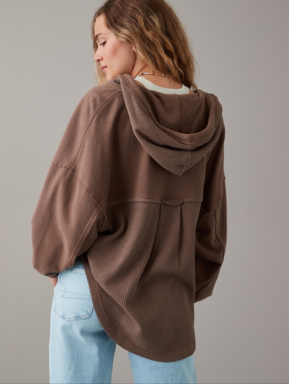 AE Big Hug Hooded Waffle Shacket